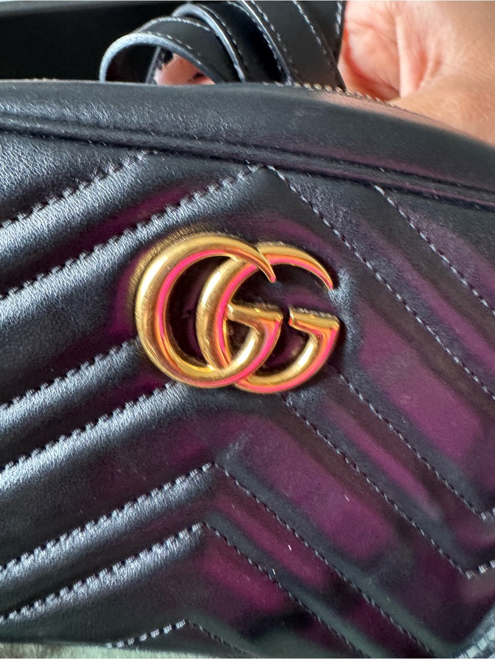 Gucci Black Quilted Leather Crossbody with Gold GG - Picture 11 of 11